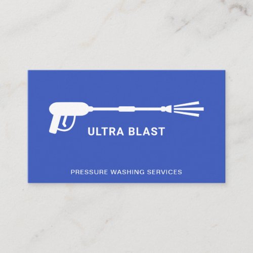 Pressure Washing Water Spray Gun Blue Business Card