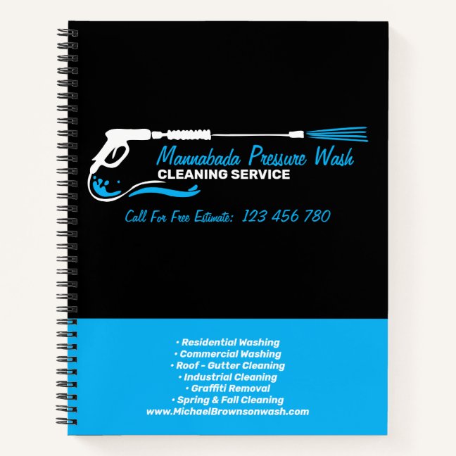 Pressure Washing Water Spray Gun Notebook