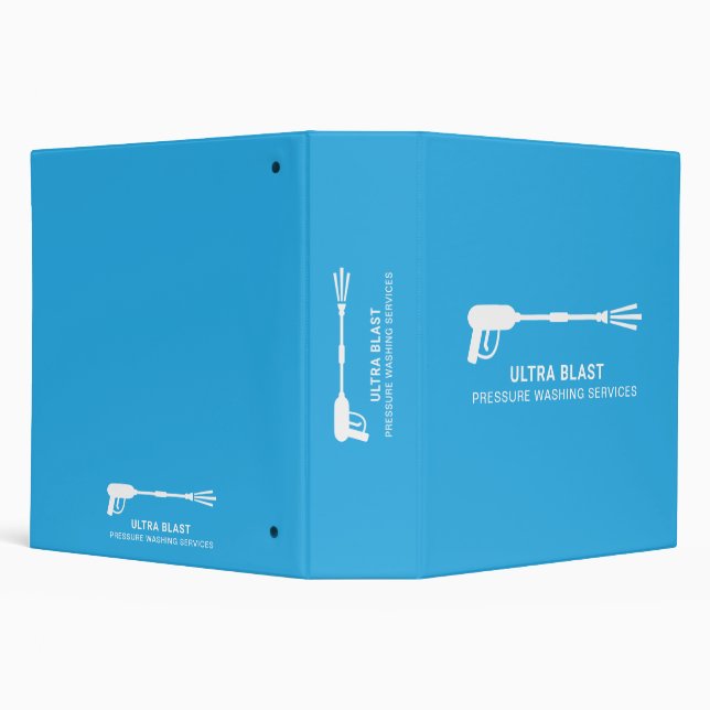 Pressure Washing Water Spray Gun Teal 3 Ring Binder (Background)