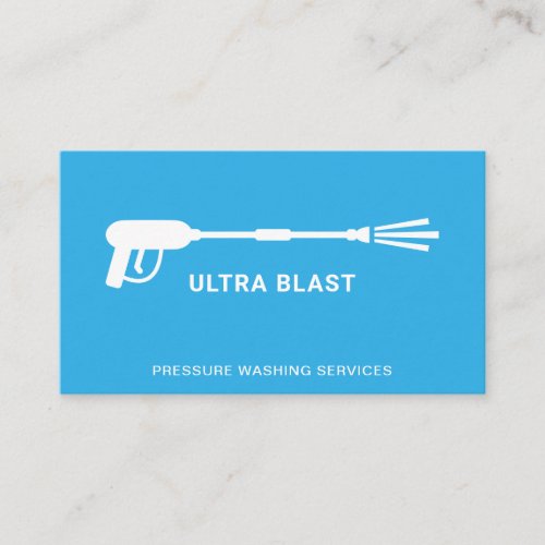 Pressure Washing Water Spray Gun Teal Business Card