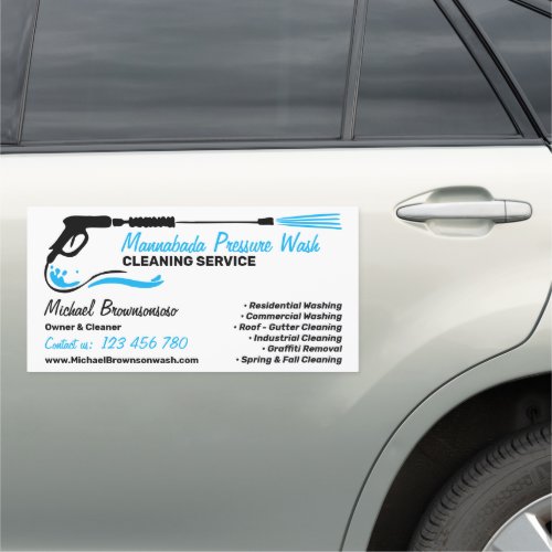 Pressure Washing White Wash Cleaner Services Car Magnet