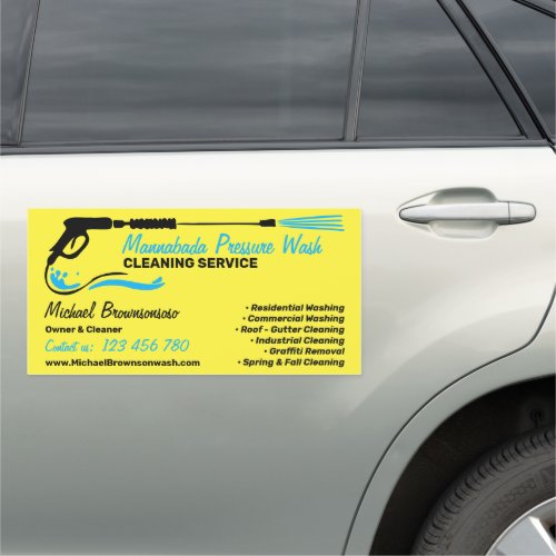 Pressure Washing Yellow Wash Cleaner Services Car Magnet