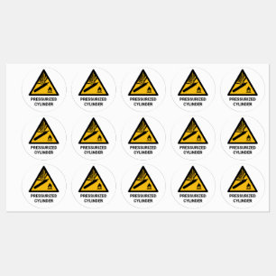 Pressurized Cylinder Warning, Compressed Canister Labels