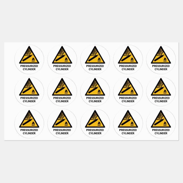 Pressurized Cylinder Warning, Compressed Canister Labels (Sheet)