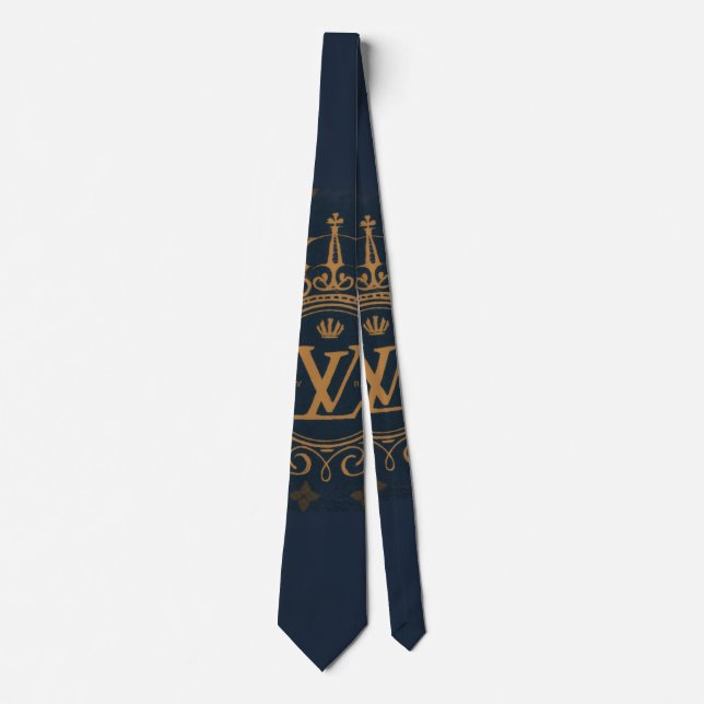 Prestige Ballpoint Pen – Royal Monogram "N" in Gol Neck Tie (Front)