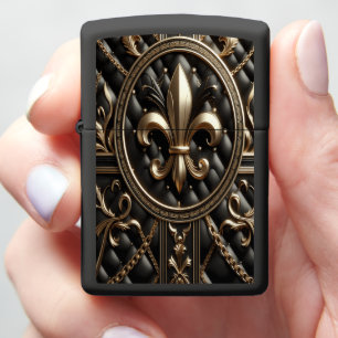 Prestige Black Leather Heritage Zippo Lighter