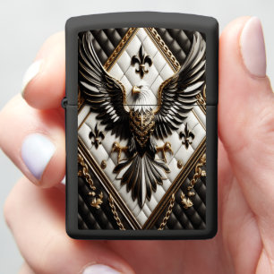 Prestige Eagle Leather-Style Gold Zippo Lighter