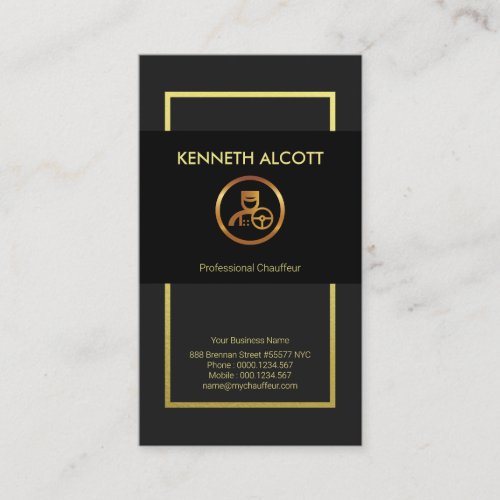 Prestigious Gold Lines Exquisite Modern Chauffeur Business Card