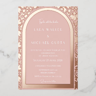 Prestigious Rose Gold Wedding (Solid) Foil Invitation