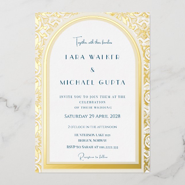Prestigious Wedding Foil Invitation (Front)