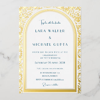 Prestigious Wedding (Retro-Dotted) Foil Invitation