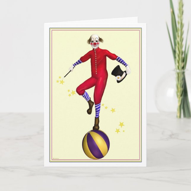 Presto The Clown Birthday Card (Front)