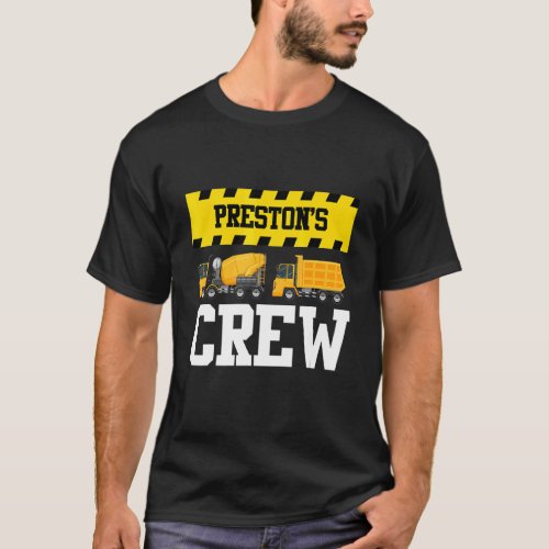 Preston Construction Crew Custom Dumptruck Dump Tr T_Shirt