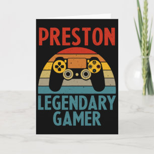 Preston Gift Name Personalized Funny Gaming Geek B Card