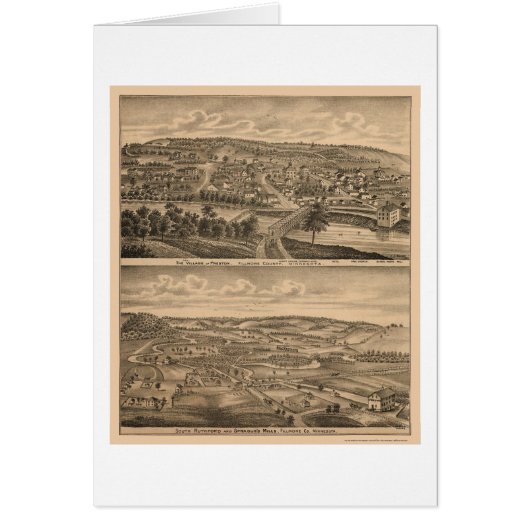 Preston, MN Panoramic Map - 1874 Cards (Front)