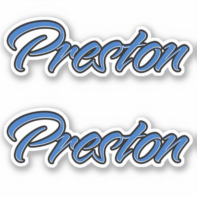 Preston name blue sticker Sticker Sticker Sticker (Front)