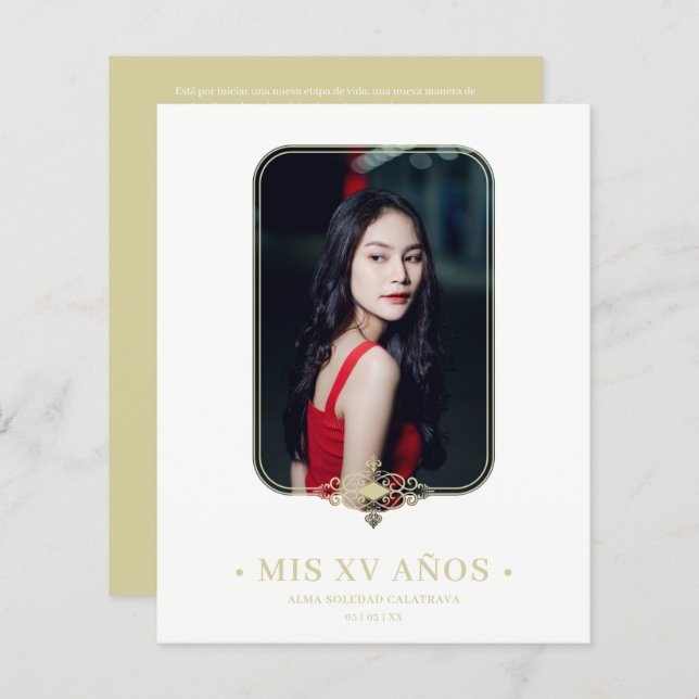 Presupuesto Mis XV Lace Flourid Golden Photo Españ (Front/Back)