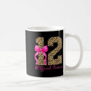 Preteen 12th Birthday Girl Coquette Bow Leopard Coffee Mug