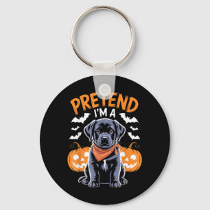 Pretend A Black Labrador Halloween Dog Funny Humor Keychain