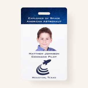 Pretend Astronaut Badge for Kids Personalized