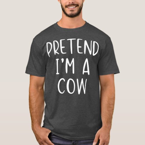 Pretend Cow Costume Halloween Lazy Easy T_Shirt