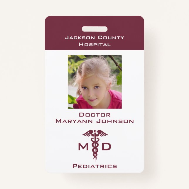 Pretend Doctor Play Badge for Kids Personalized (Front)