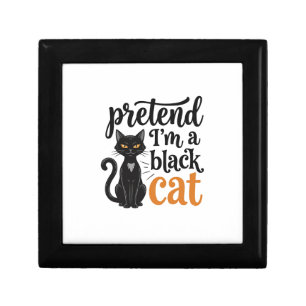 Pretend I’m a Black Cat Halloween Cat Shirt Design Gift Box