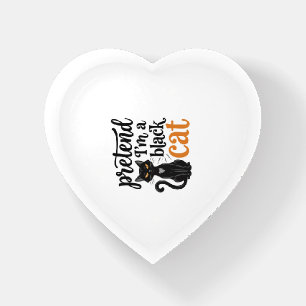Pretend I’m a Black Cat Halloween Cat Shirt Design Paperweight