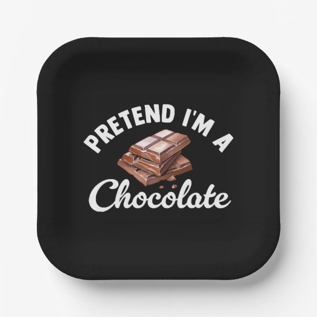 Pretend I m A Chocolate Bar Paper Plates (Front)