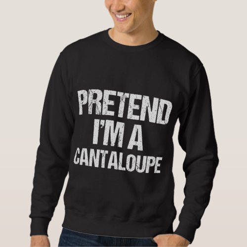 Pretend Im A Cantaloupe Funny Lazy Halloween Cost Sweatshirt