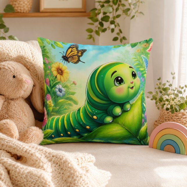 Pretend I'm A Caterpillar Adults Kids  Throw Pillow (Pretend I'm A Caterpillar Adults Kids Throw Pillow)