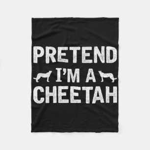 Pretend I'm A Cheetah Vintage Halloween Holiday Pa Fleece Blanket
