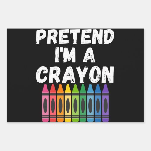Pretend im a crayon _ funny halloween costume wrapping paper sheets