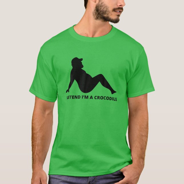 Pretend I'm A Crocodile Simple Easy Lazy Halloween T-Shirt (Front)