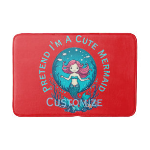 Pretend I'm A Cute Mermaid Thunder_Cove Bath Mat