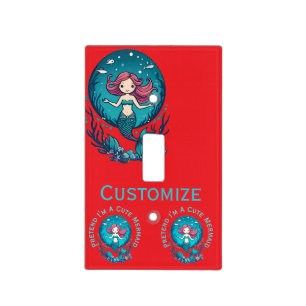 Pretend I'm A Cute Mermaid Thunder_Cove Light Switch Cover