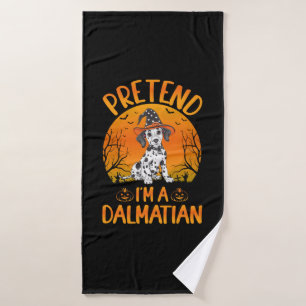 Pretend i'm a Dalmatian Dog Halloween (1) Bath Towel