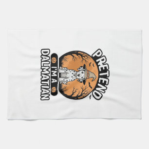Pretend Im a Dalmatian Halloween Dog Design_1 Kitchen Towel