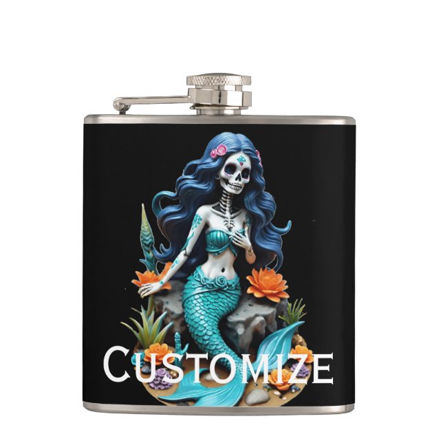 Pretend I'm A Dead Mermaid Thunder_Cove Flask (Front)