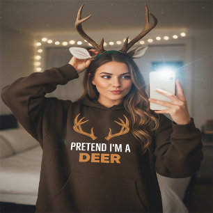 Pretend I'm A Deer Lazy Halloween Costume T-Shirt