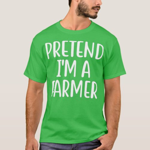 Pretend Im A Farmer Costume Halloween Retro Vintag T_Shirt