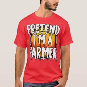 Pretend Im A Farmer Funny Lazy Halloween Costume L T-Shirt