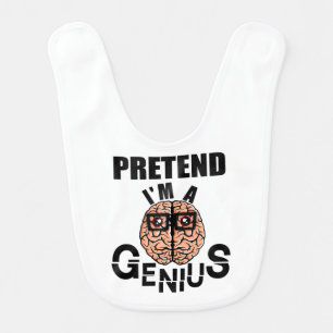 Pretend I'm a Genius, Brain Halloween Costume Baby Bib