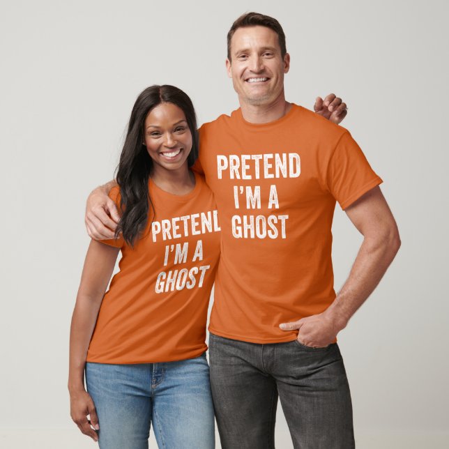 Pretend I'm A Ghost Cute Adult Halloween Costume T-Shirt (Unisex)