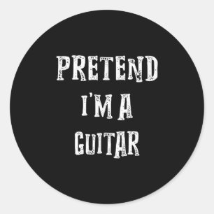 Pretend I'm A Guitar Costume Couples Classic Round Sticker