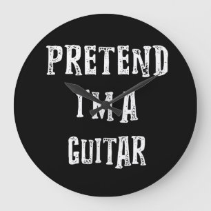 Pretend I'm A Guitar Costume Couples Large Clock