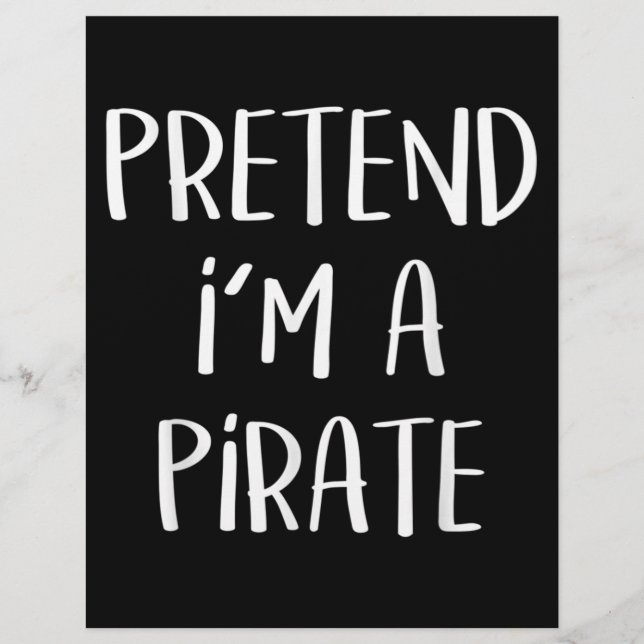 Pretend I'm A Pirate Costume Funny Halloween Letterhead (Front)