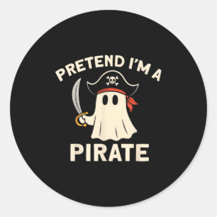 Pretend I'm A Rate Funny Halloween Ghost Costume M Classic Round Sticker