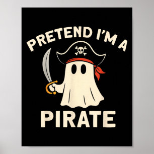 Pretend I'm A Rate Funny Halloween Ghost Costume M Poster