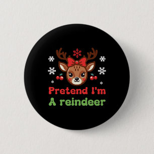 Pretend I'm A Reindeer Family Pajamas Reindeer Cos Button